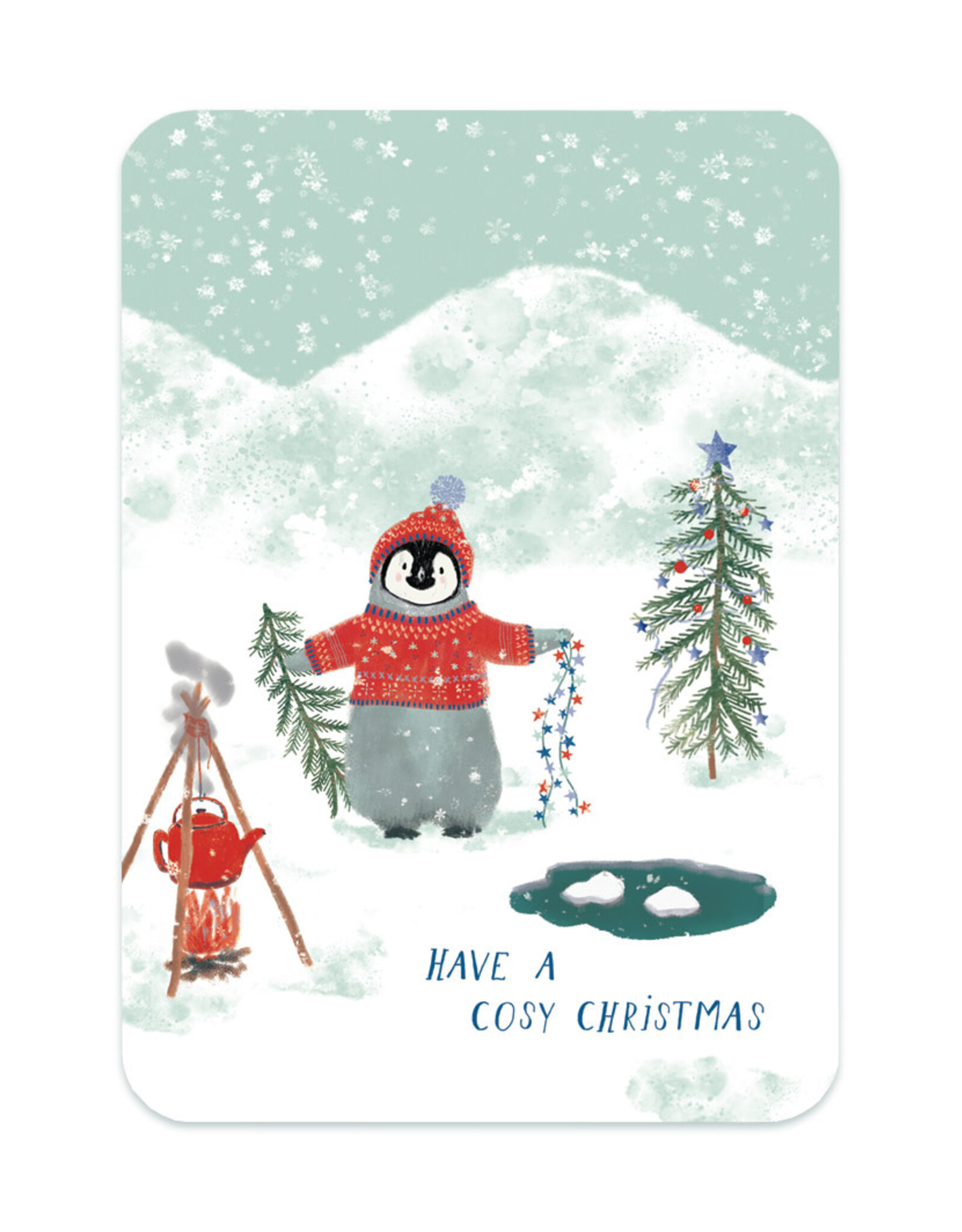 LemonBird Wenskaart - Pinguïn, Have a cosy Christmas - Postkaart + Envelop