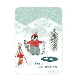 LemonBird Wenskaart - Pinguïn, Have a cosy Christmas - Postkaart + Envelop