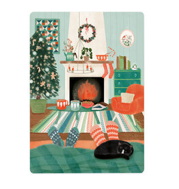 LemonBird Wenskaart - Cosy Christmas at home - Postkaart + Envelop