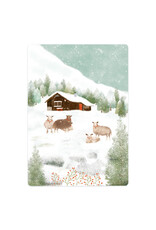 LemonBird Wenskaart - Schapen in de sneeuw - Postkaart + Envelop