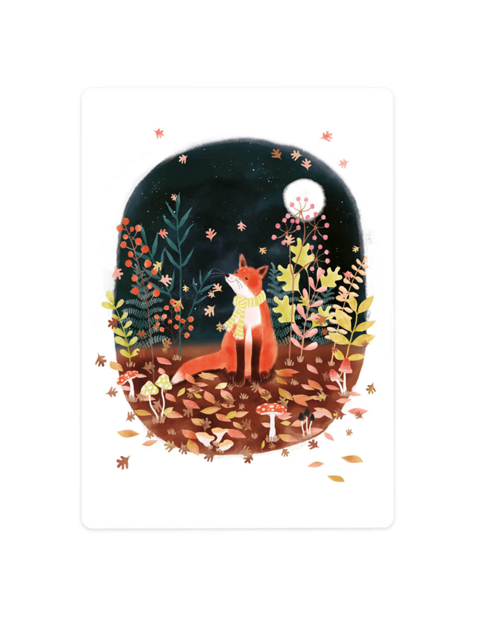 LemonBird Wenskaart - Autumn Fox - Postkaart + Envelop