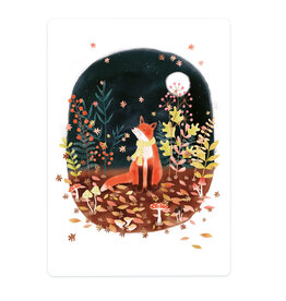 LemonBird Wenskaart - Autumn Fox - Postkaart + Envelop
