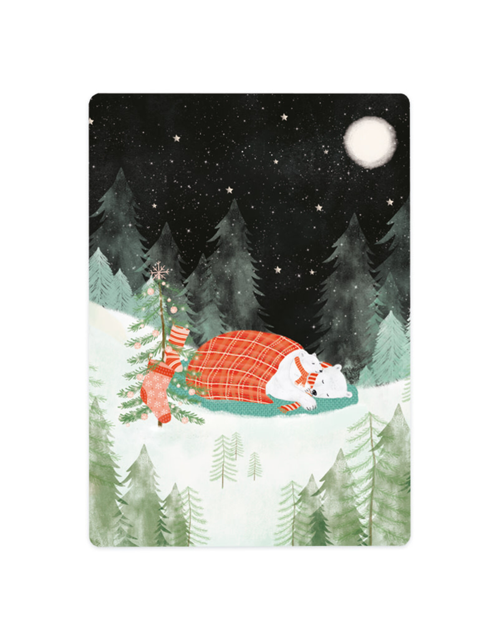 LemonBird Wenskaart - Slapende ijsberen - Postkaart + Envelop