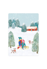 LemonBird Wenskaart - Sleetje rijden - Postkaart + Envelop