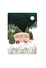 LemonBird Wenskaart - Camping in winter wonderland - Postkaart + Envelop