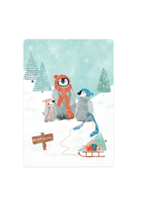 LemonBird Wenskaart - Drie pinguïns - Postkaart + Envelop