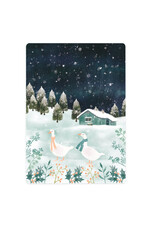 LemonBird Wenskaart - Two geest and a cottage in the snow - Postkaart + Envelop