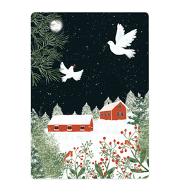 LemonBird Wenskaart - Witte Vredesduiven - Postkaart + Envelop