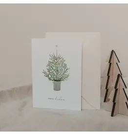 Eulenschnitt Wenskaart - Kerstboom, Merry Christmas - Dubbele kaart + Envelop