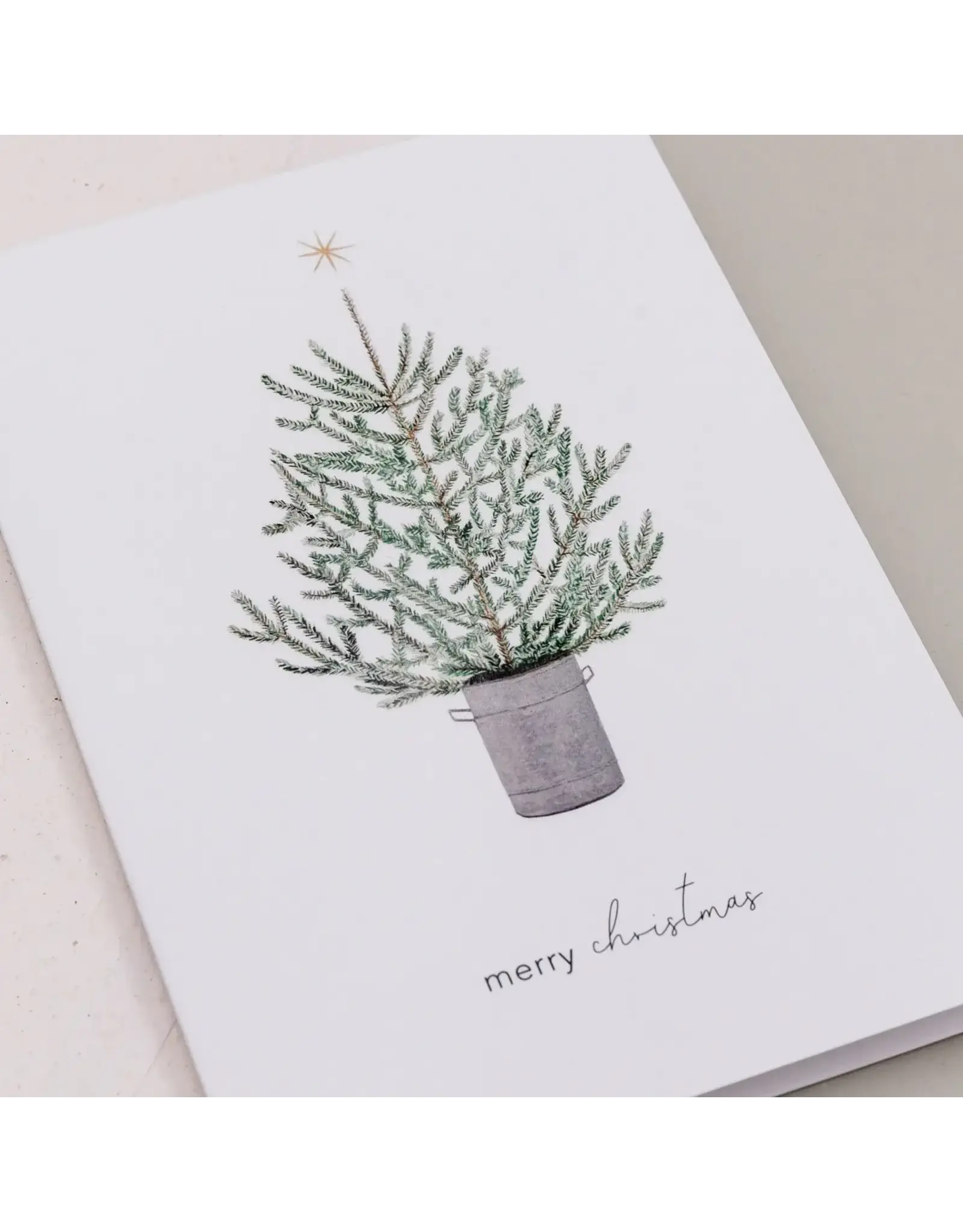 Eulenschnitt Wenskaart - Kerstboom, Merry Christmas - Dubbele kaart + Envelop