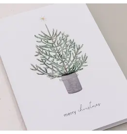 Eulenschnitt Wenskaart - Kerstboom, Merry Christmas - Dubbele kaart + Envelop