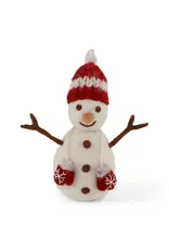 Gry & Sif Snowmen, Red Hat & Mittens - 10,5cm