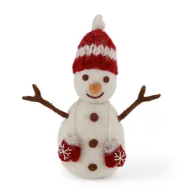 Gry & Sif Snowmen, Red Hat & Mittens - 10,5cm