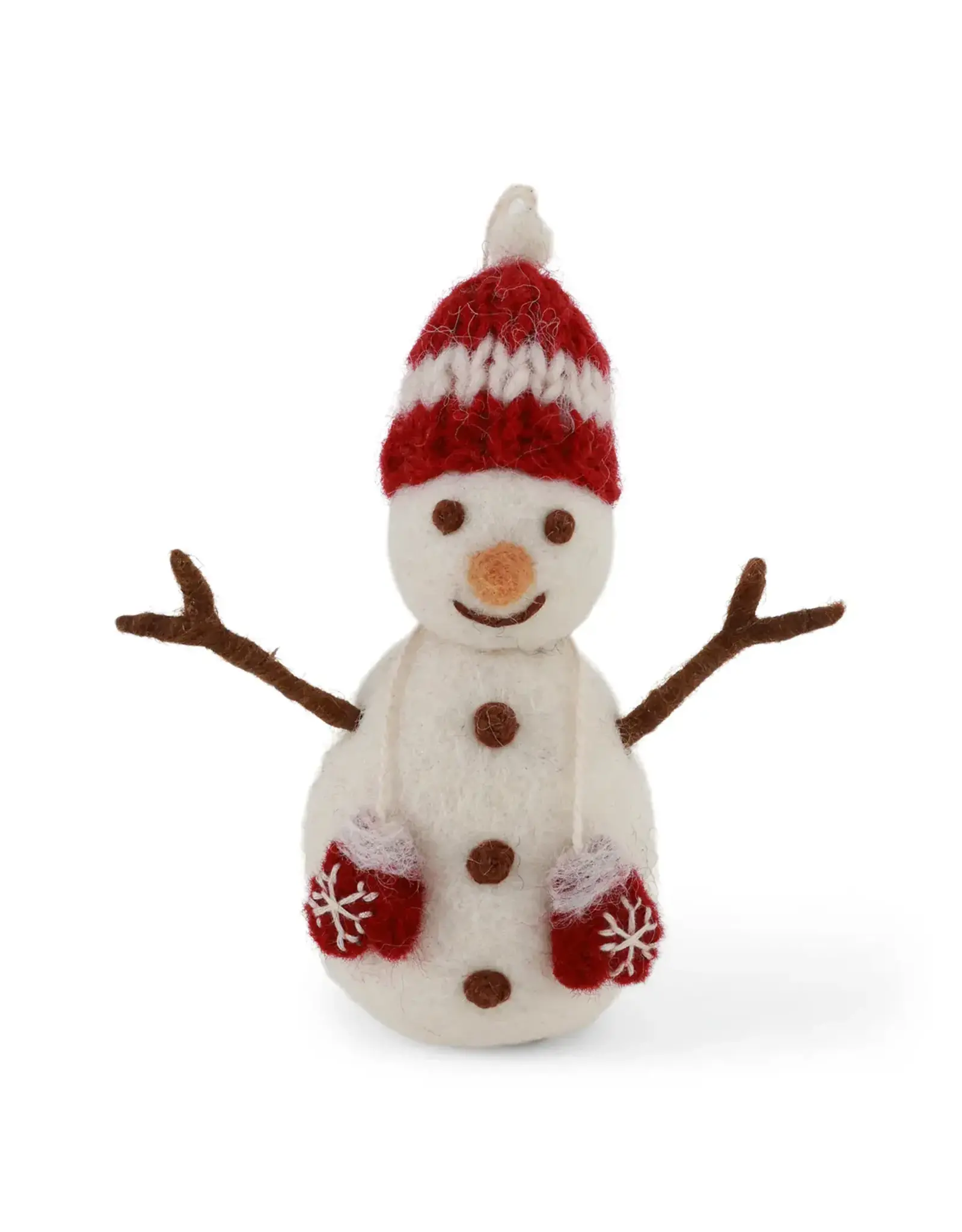 Gry & Sif Snowmen, Red Hat & Mittens - 10,5cm