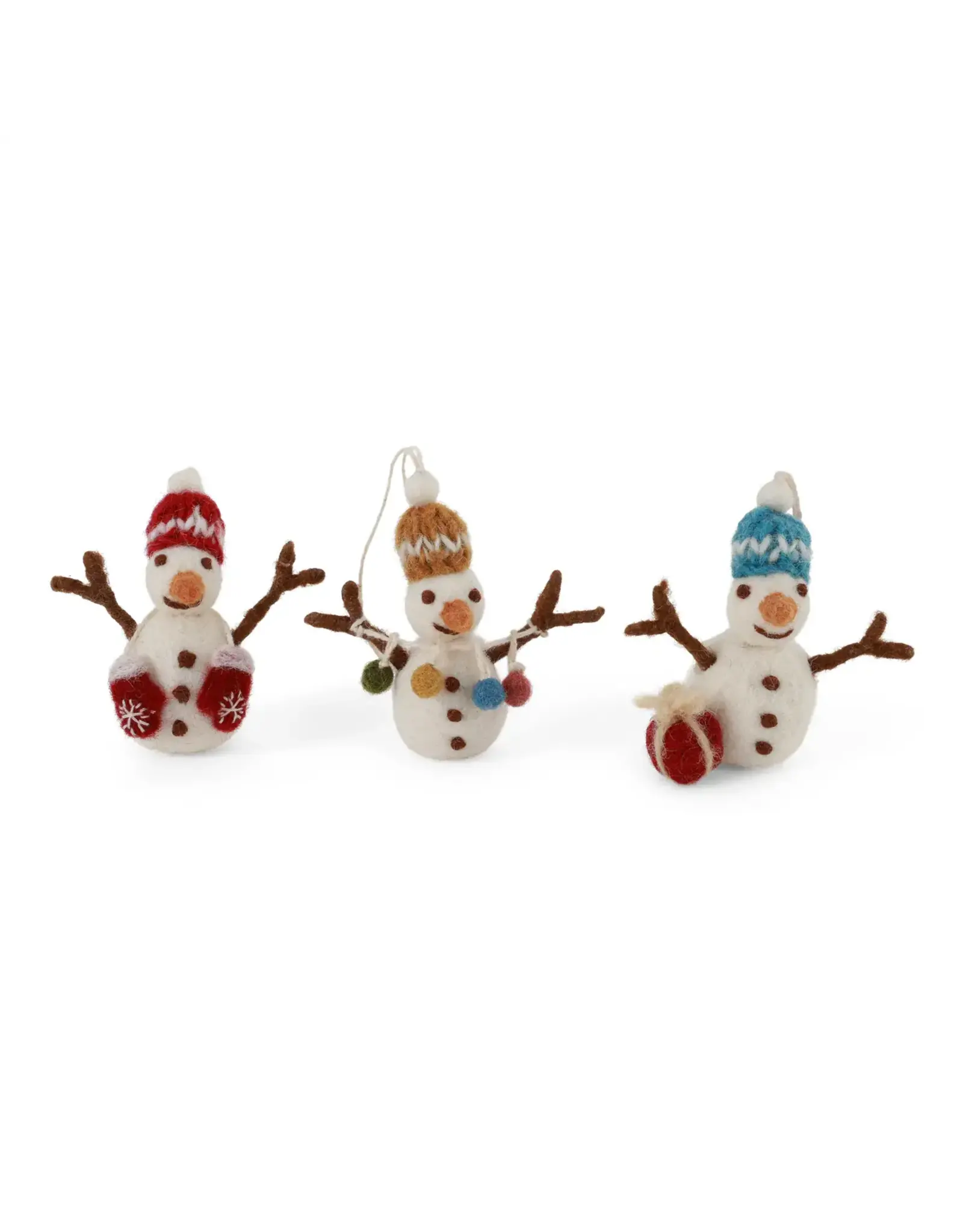 Gry & Sif Snowmen, Knitted Hat - set 3st - 6cm