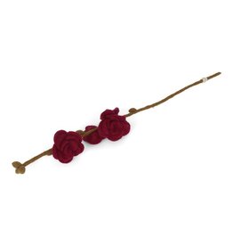 Gry & Sif Vilten Bloem - Branch Roses, Cherise - 50cm