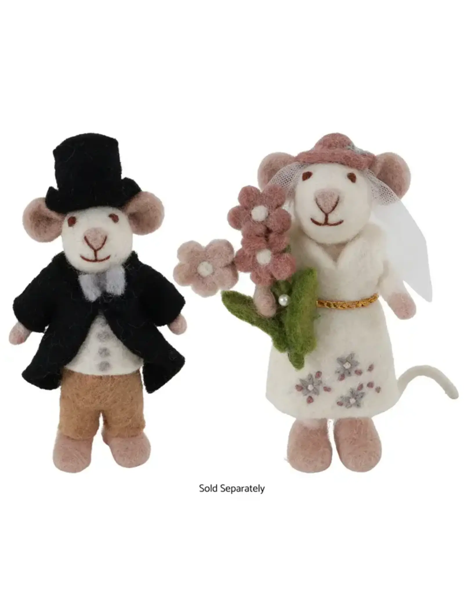 Gry & Sif Wit Muisje - Groom - 13cm