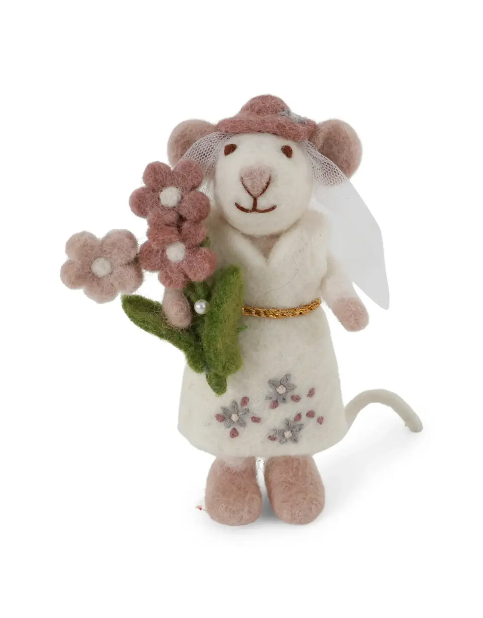 Gry & Sif Wit Muisje - Bride - 13cm