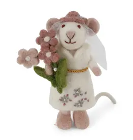 Gry & Sif Wit Muisje - Bride - 13cm