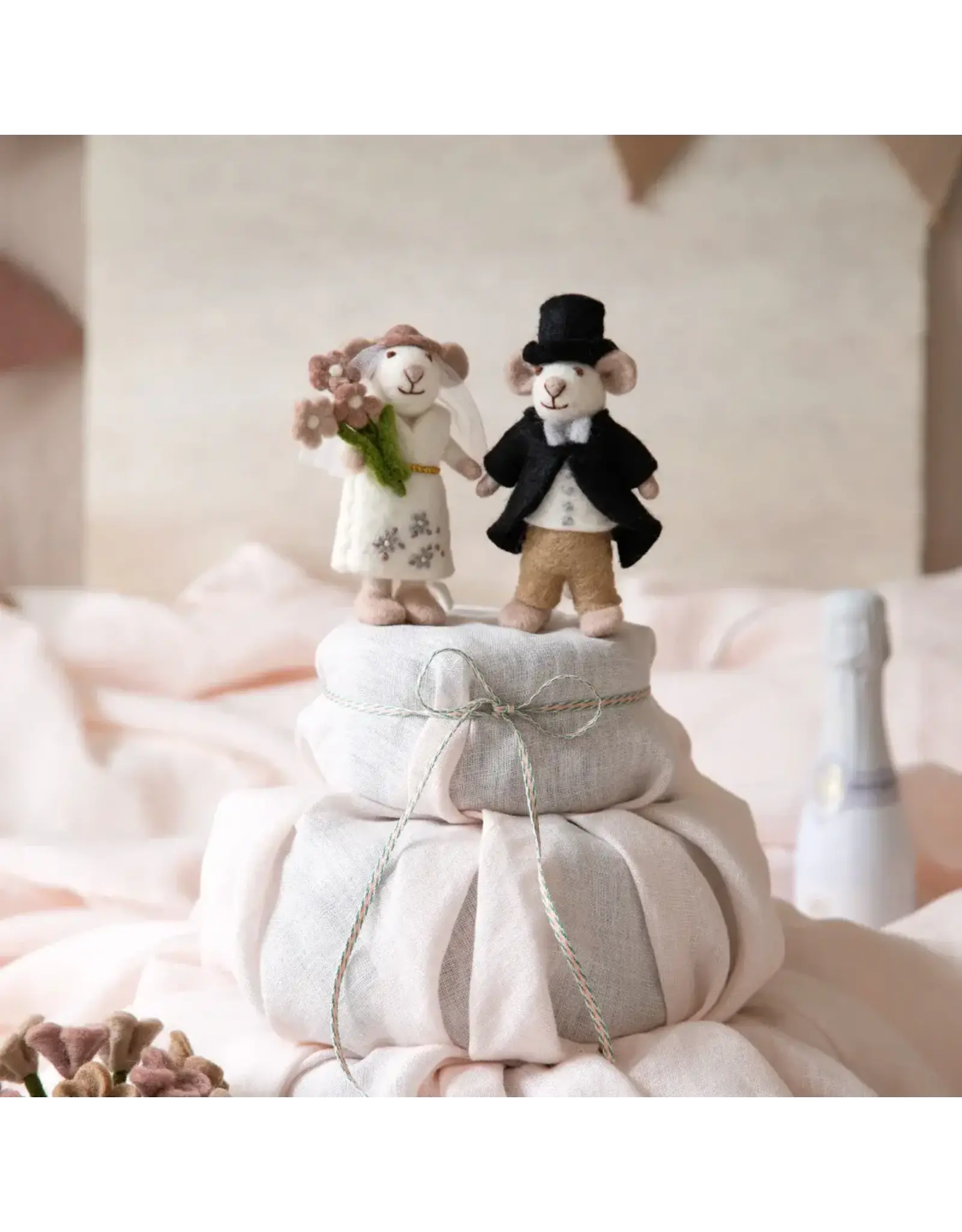 Gry & Sif Wit Muisje - Bride - 13cm