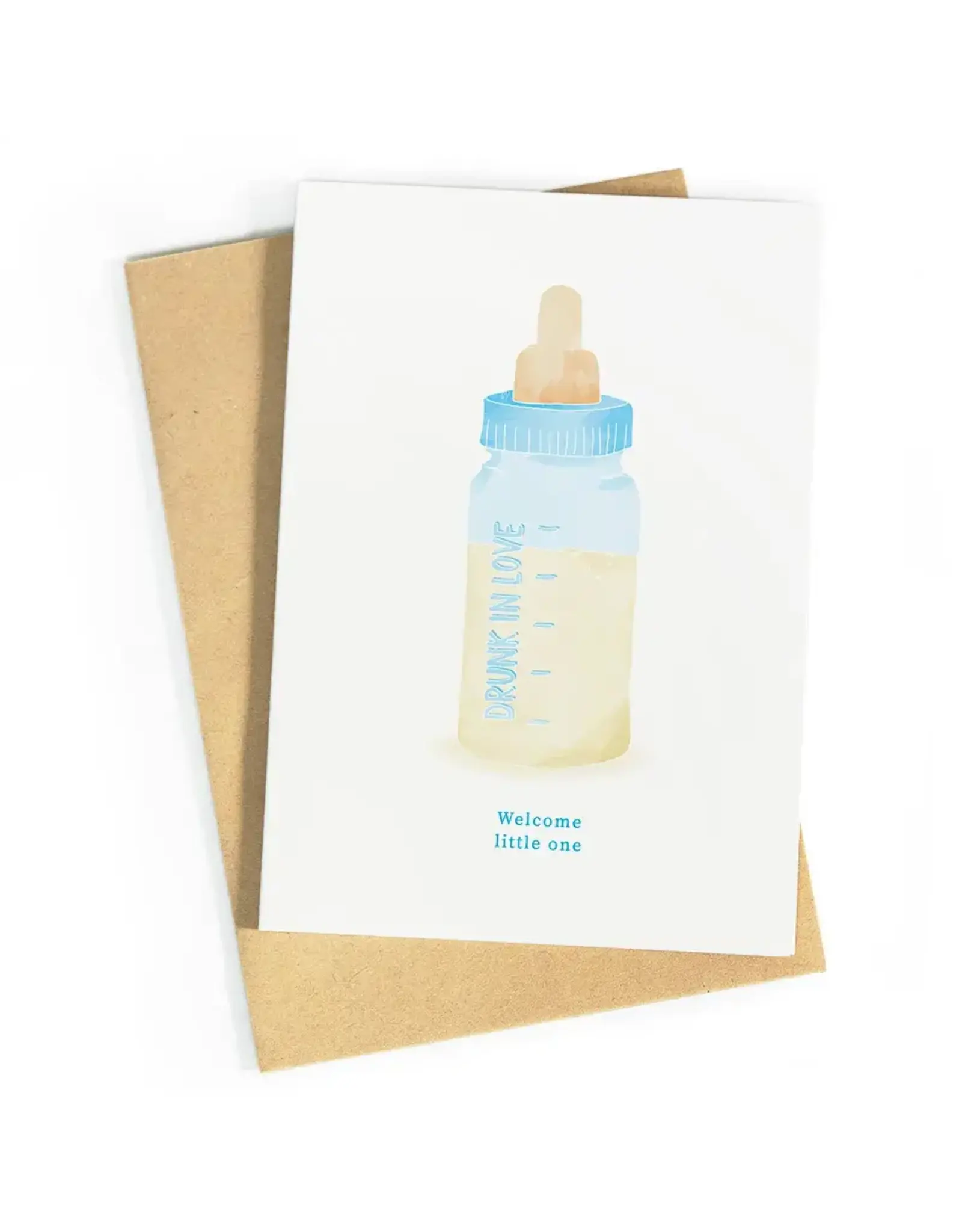 Studio Zwoane Wenskaart - Drunk in love, Blauw - Dubbele kaart + Envelop