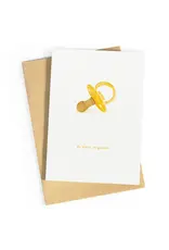 Studio Zwoane Wenskaart - Fopspeen Geel - Dubbele kaart + Envelop