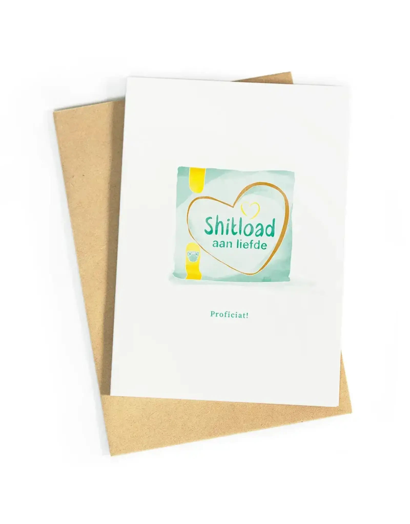 Studio Zwoane Wenskaart - Shitload aan liefde - Dubbele kaart + Envelop