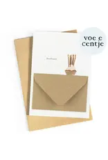 Studio Zwoane Wenskaart - Proficiat met envelopje - Dubbele kaart + Envelop