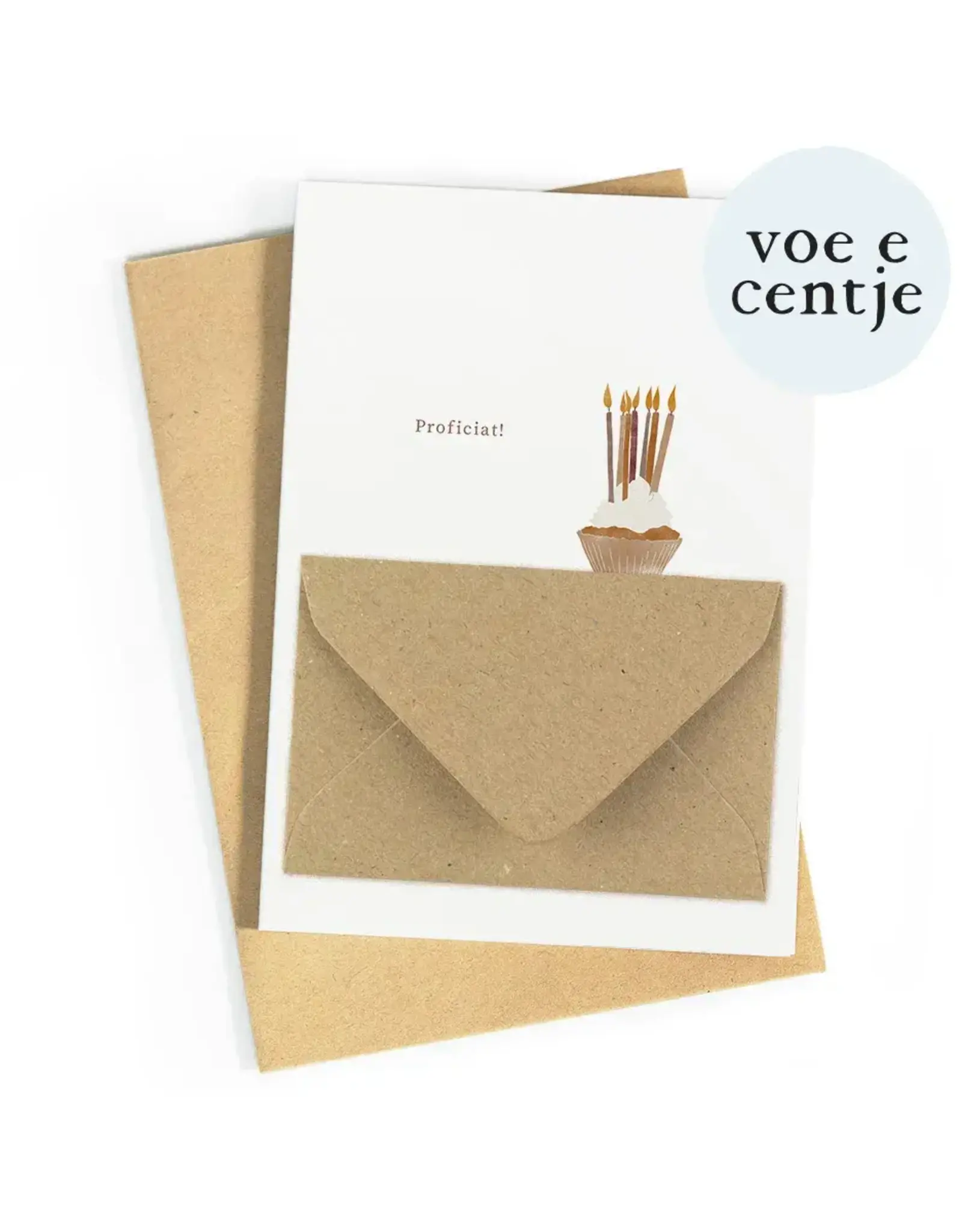 Studio Zwoane Wenskaart - Proficiat met envelopje - Dubbele kaart + Envelop