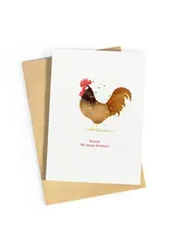 Studio Zwoane Wenskaart - Hoera! We haan feesten! - Dubbele kaart + Envelop