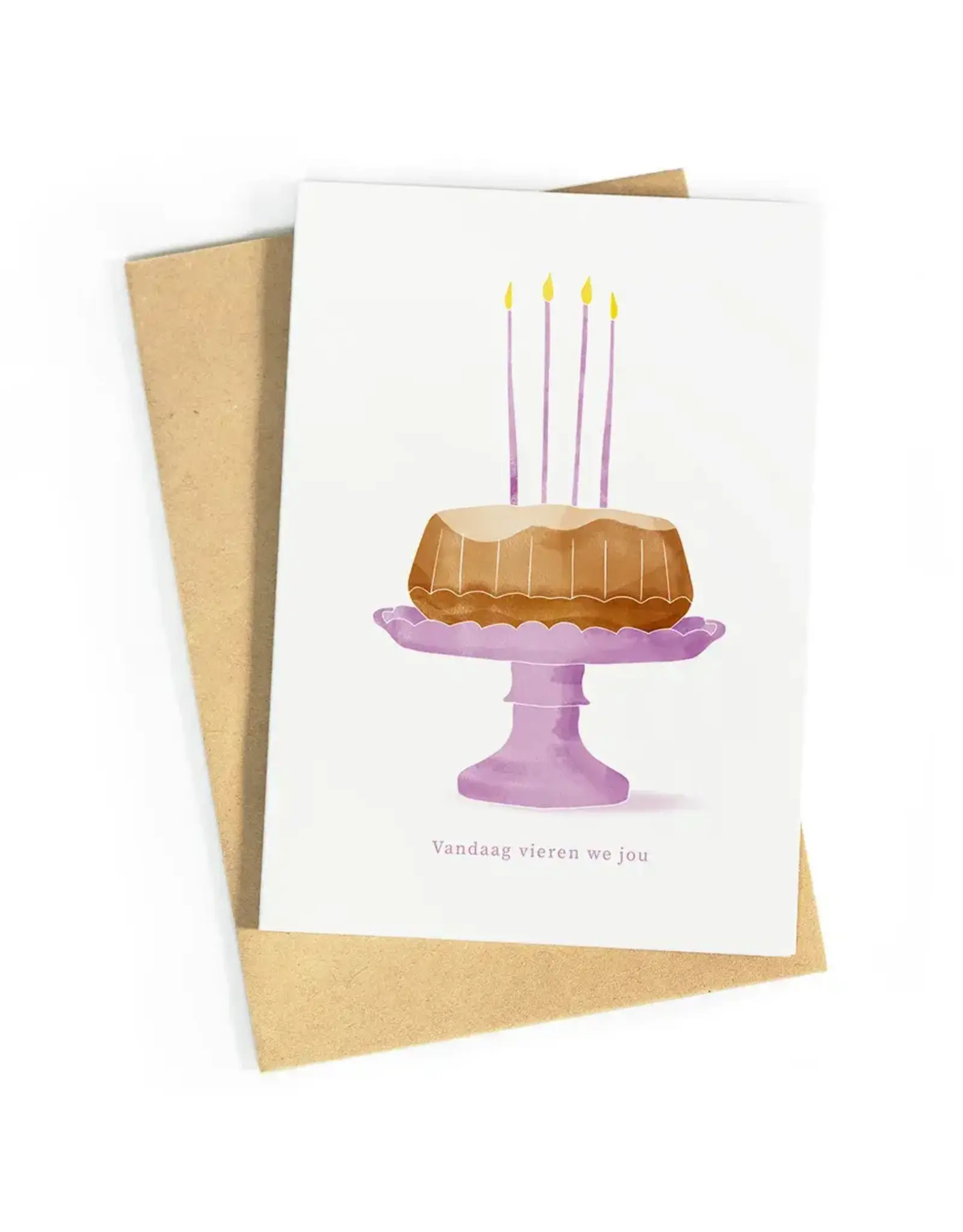 Studio Zwoane Wenskaart - Vandaag vieren we jou - Dubbele kaart + Envelop