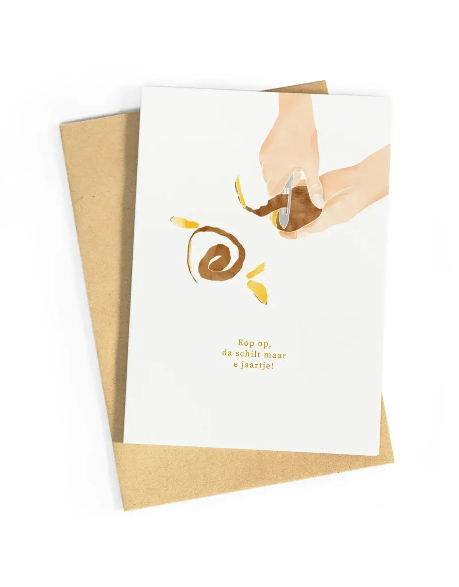 Studio Zwoane Wenskaart - Da schilt maar een jaartje! - Dubbele kaart + Envelop