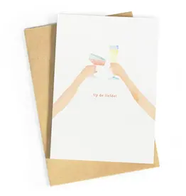 Studio Zwoane Wenskaart - Up de liefde - Dubbele kaart + Envelop