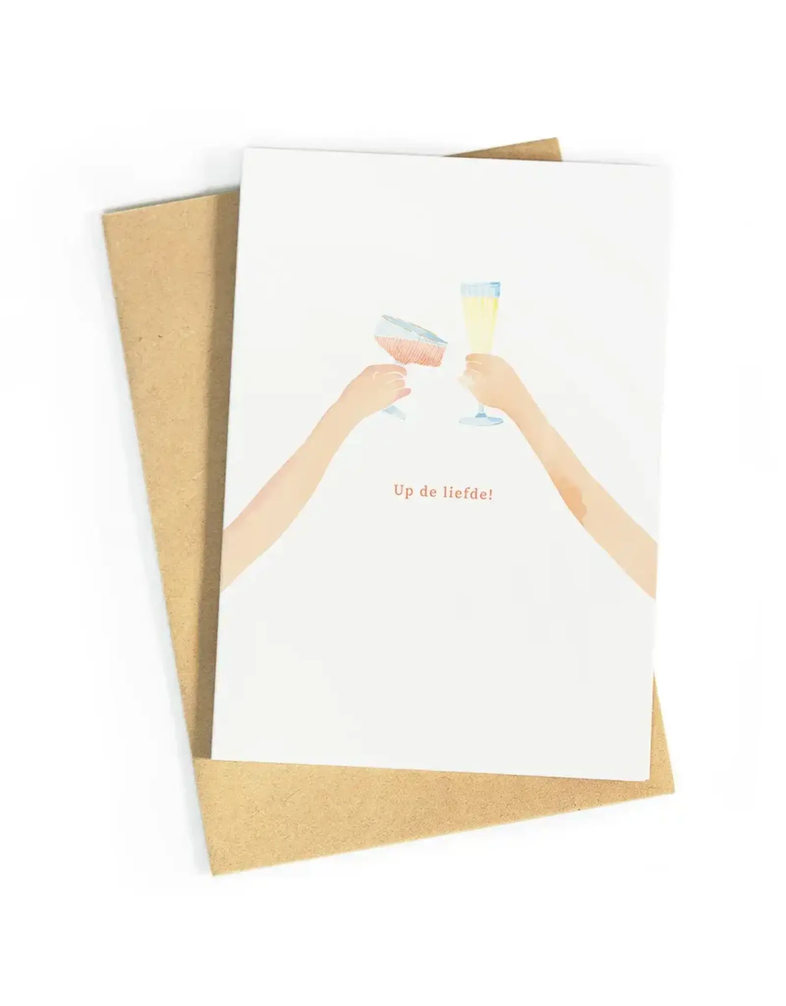 Studio Zwoane Wenskaart - Up de liefde - Dubbele kaart + Envelop