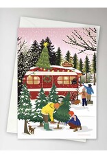 Vissevasse Wenskaart - Christmas Caravan - Dubbele kaart + Envelop