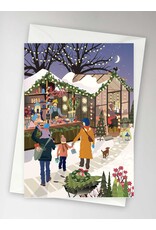 Vissevasse Wenskaart - Christmas market - Dubbele kaart + Envelop