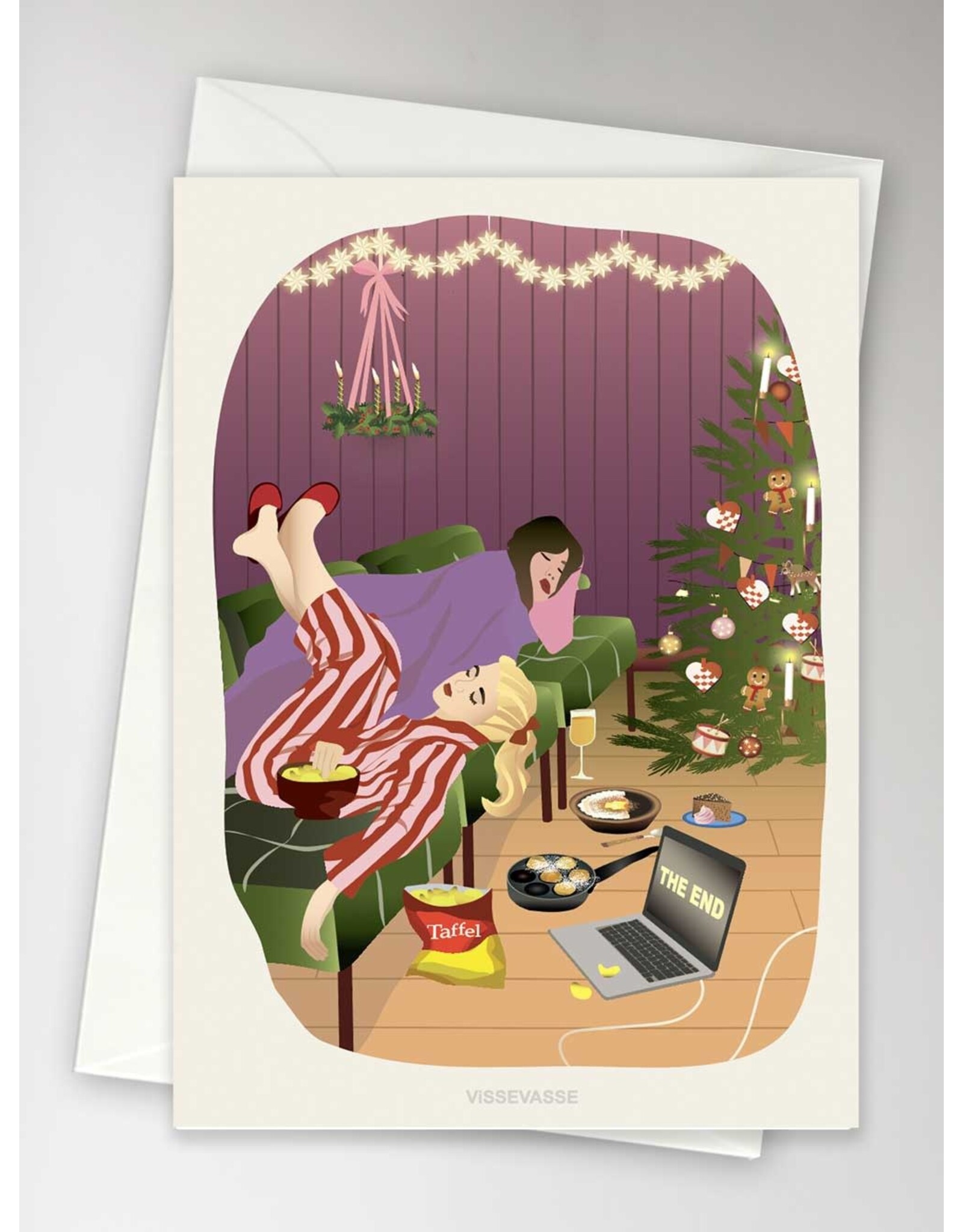 Vissevasse Wenskaart - Leftovers & Lazy Days - Dubbele kaart + Envelop