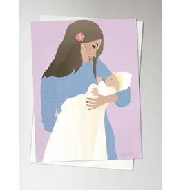 Vissevasse Wenskaart - Mom & Baby - Dubbele kaart + Envelop