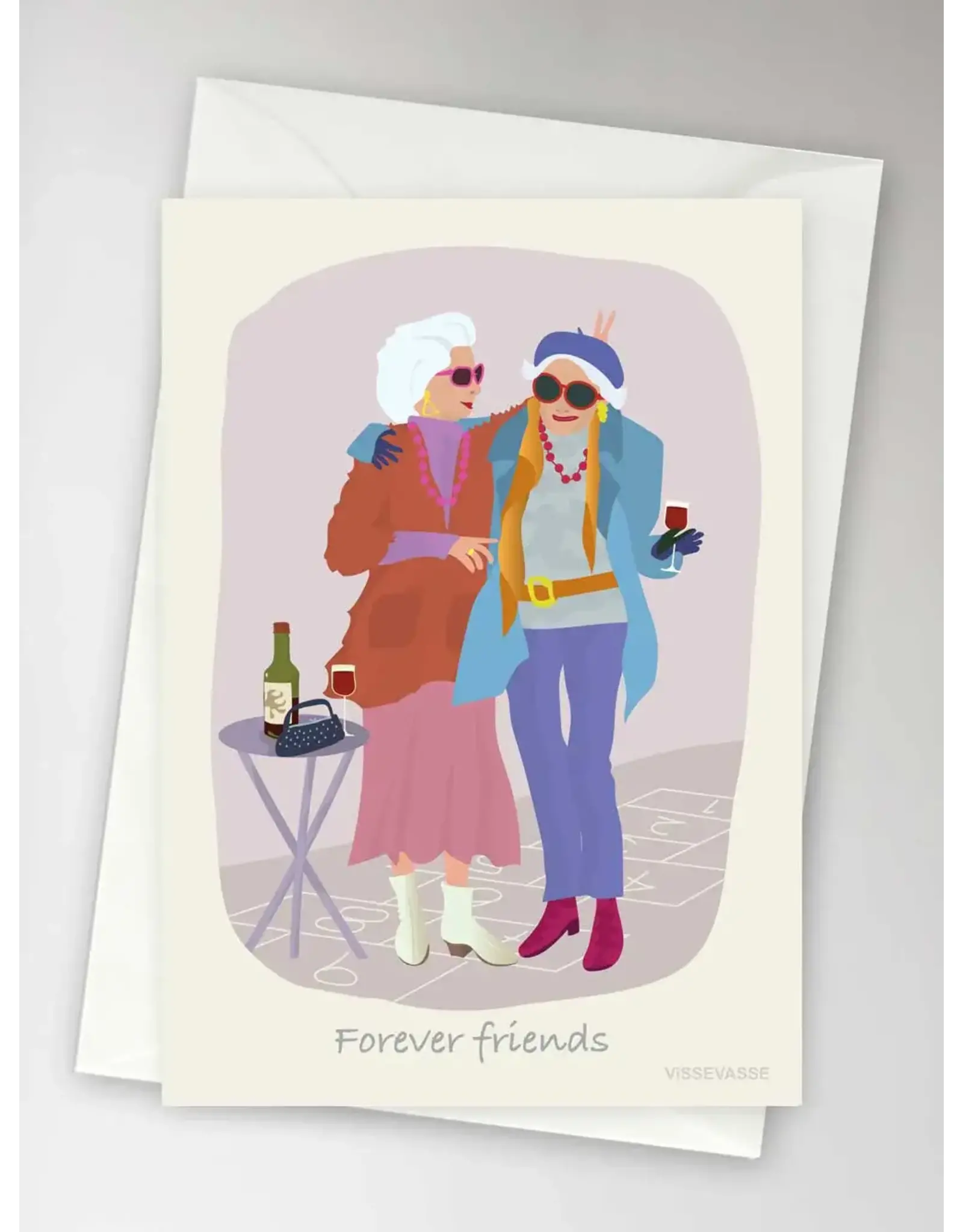 Vissevasse Wenskaart - Forever Friends - Dubbele kaart + Envelop