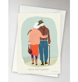 Vissevasse Wenskaart - Grow old Together - Dubbele kaart + Envelop