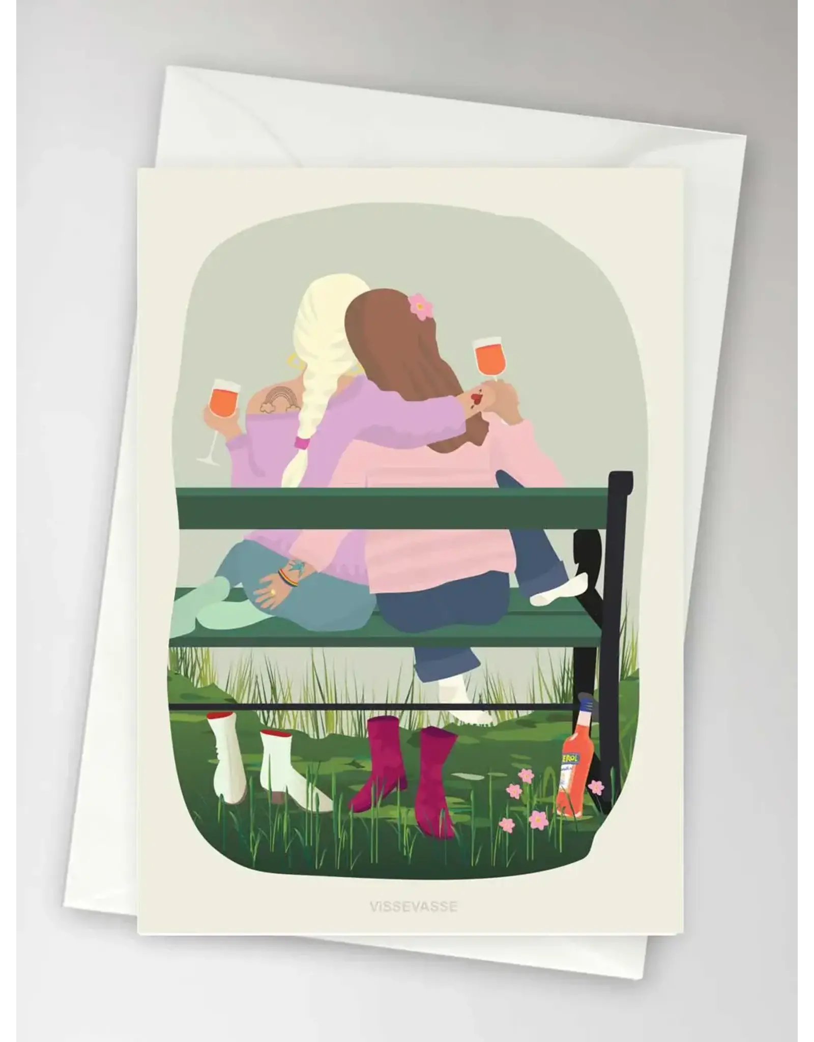 Vissevasse Wenskaart - Mrs & Mrs - Dubbele kaart + Envelop