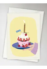 Vissevasse Wenskaart - Hip Hip Hoera - Dubbele kaart + Envelop