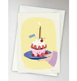 Vissevasse Wenskaart - Hip Hip Hoera - Dubbele kaart + Envelop