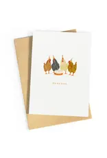 Studio Zwoane Wenskaart - Kip kip hoera - Dubbele kaart + Envelop