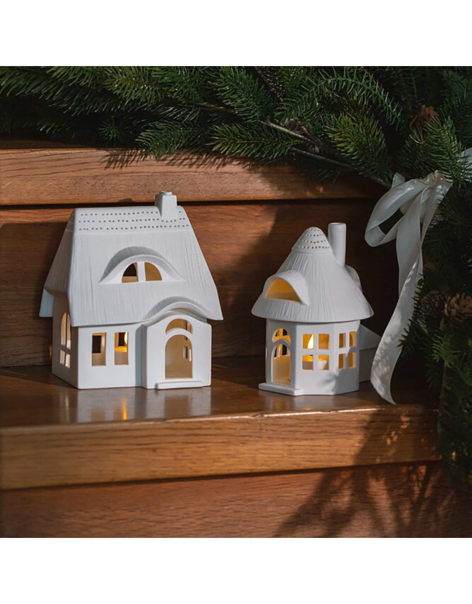 Raeder Lichthuisje - Rieten dak - 16x12,4x14cm