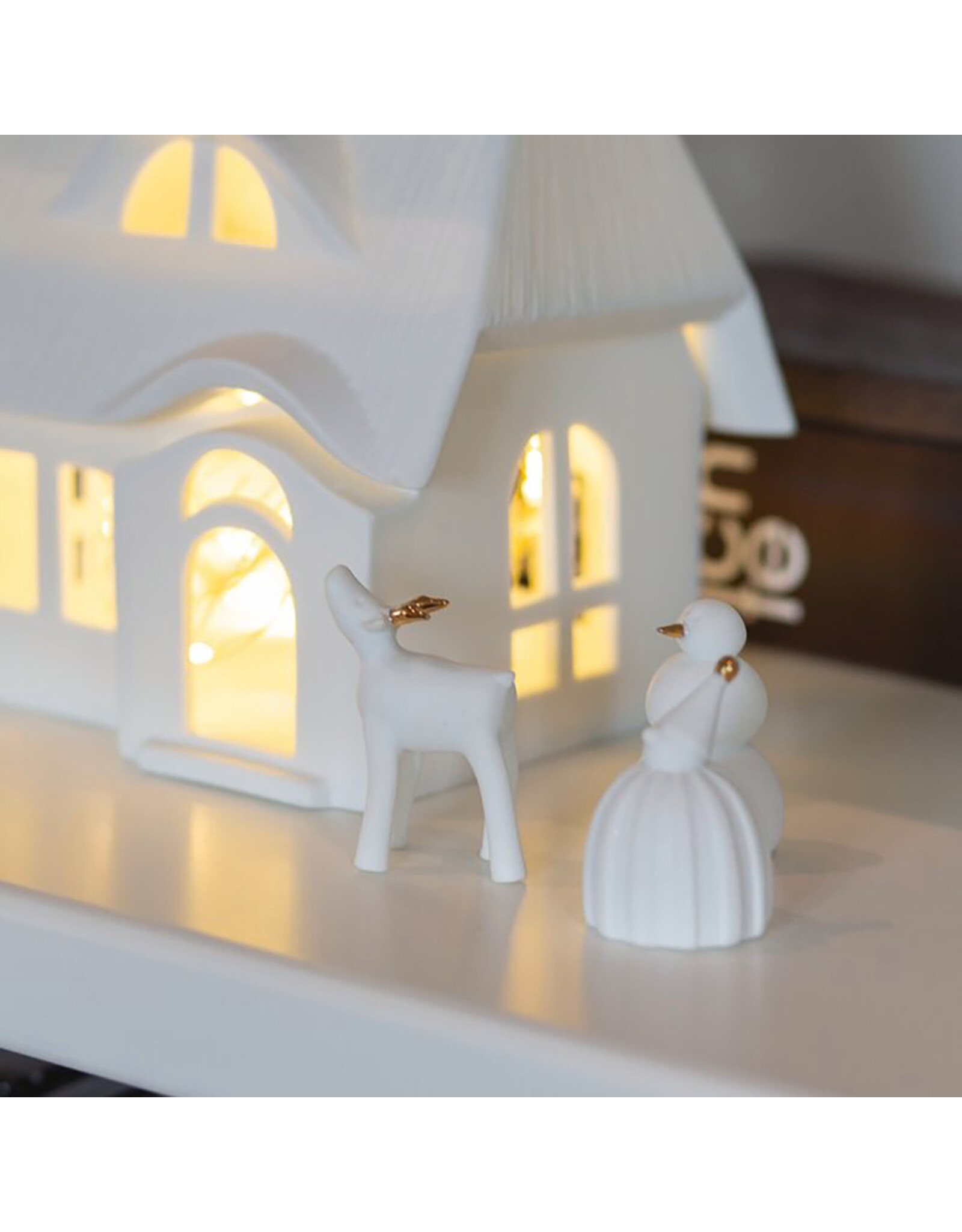 Raeder Lichthuisje - Rieten dak - 16x12,4x14cm