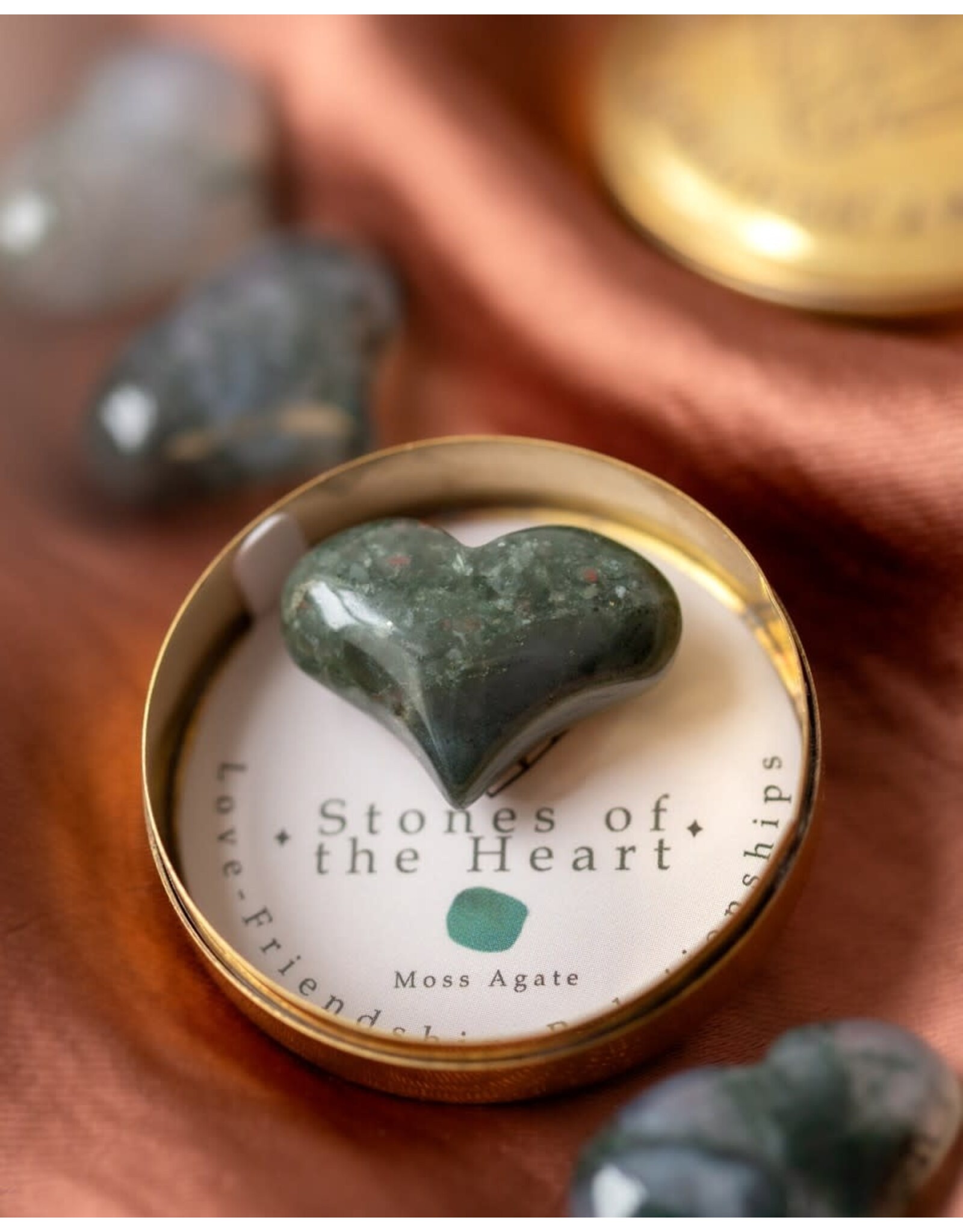 Muja Juma Klein Doosje met Stenen Hartje - Moss Agate