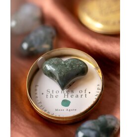 Muja Juma Klein Doosje met Stenen Hartje - Moss Agate