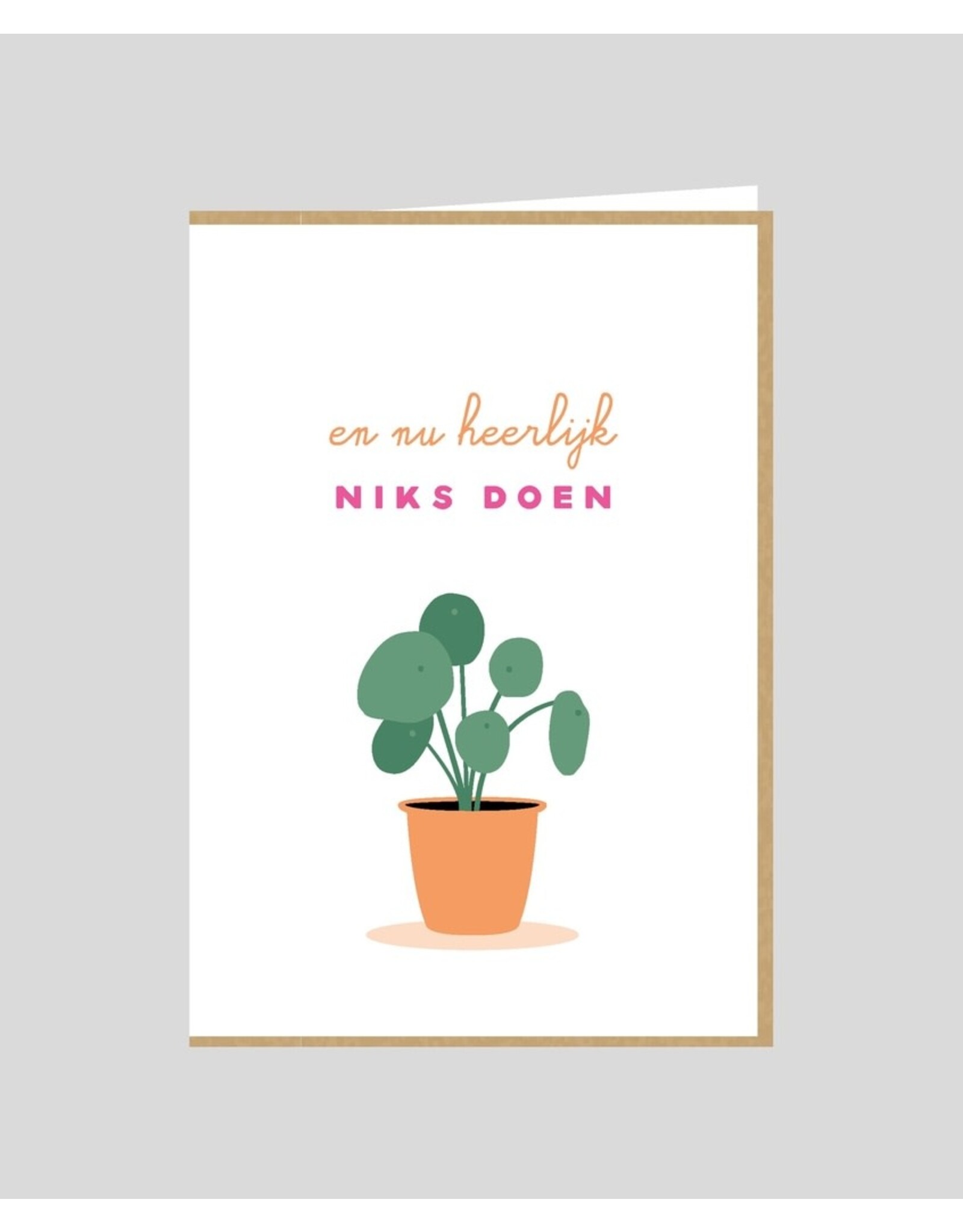 Studio Mie Wenskaart - En nu heerlijk niks doen - Dubbele kaart + Enveloppe