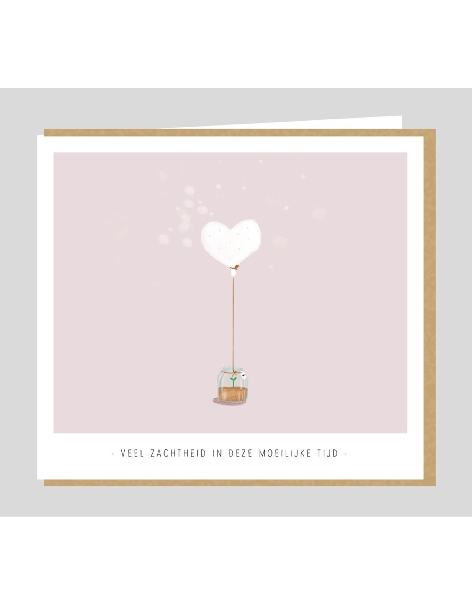 Studio Mie Wenskaart -  Veel zachtheid in deze moeilijke tijd - 12,5 x 14 cm